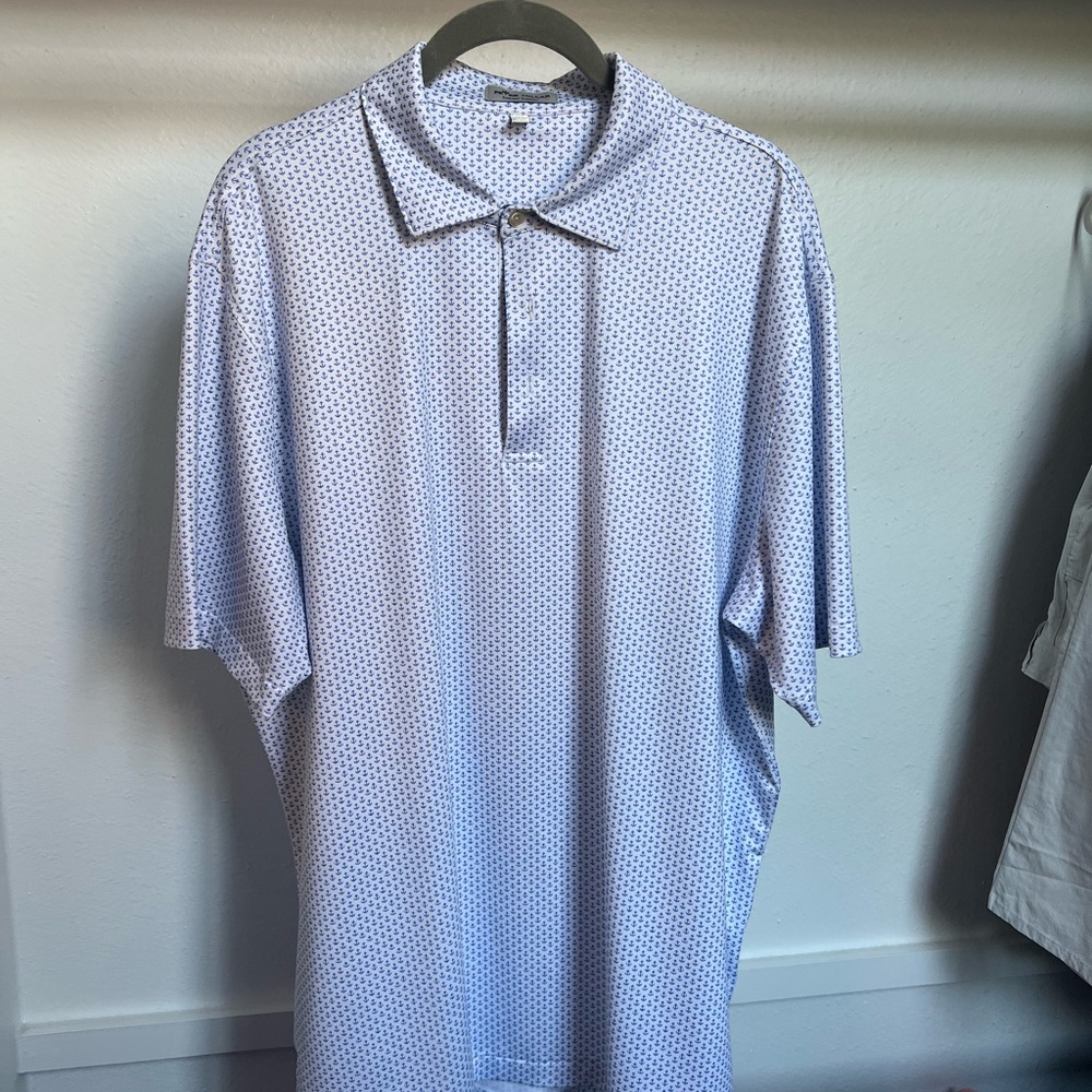 Summer Comfort Peter Millar Blue Anchor Polo Shirt